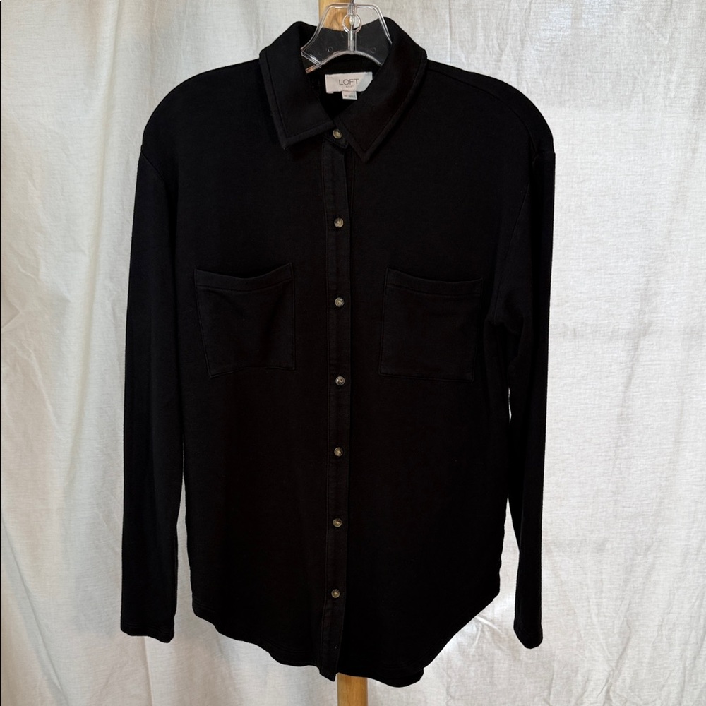 LOFT Outlet Soft Black Long Sleeve Shirt